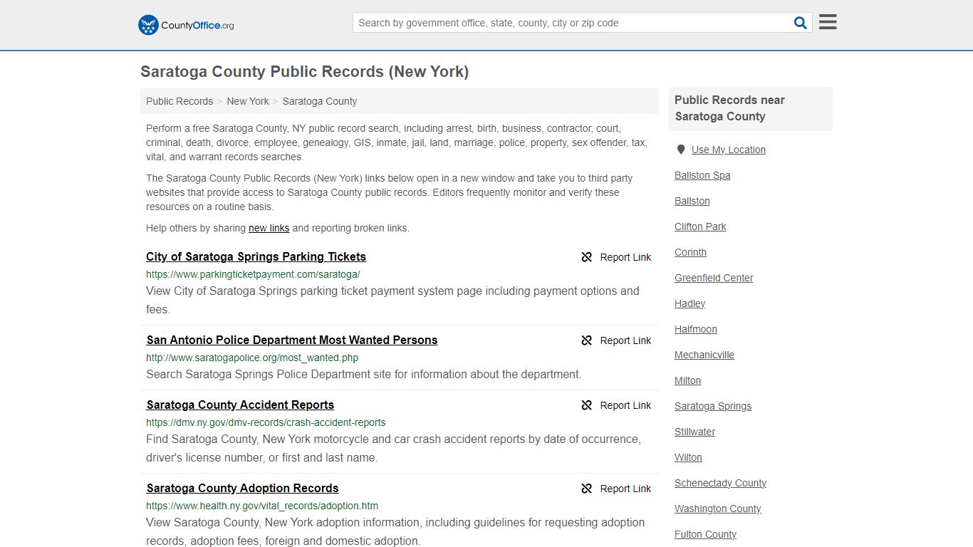 Saratoga County Public Records (New York) - County Office