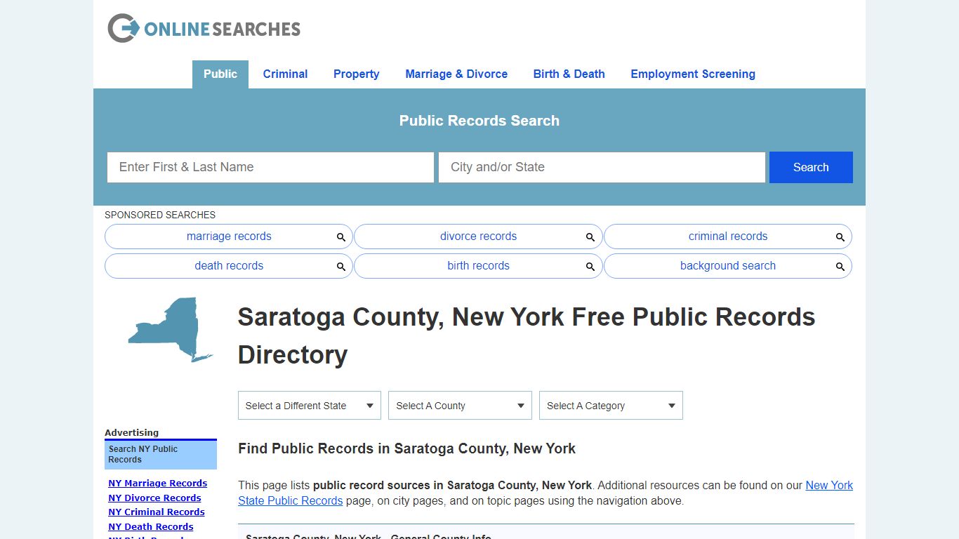 Saratoga County, New York Public Records Directory